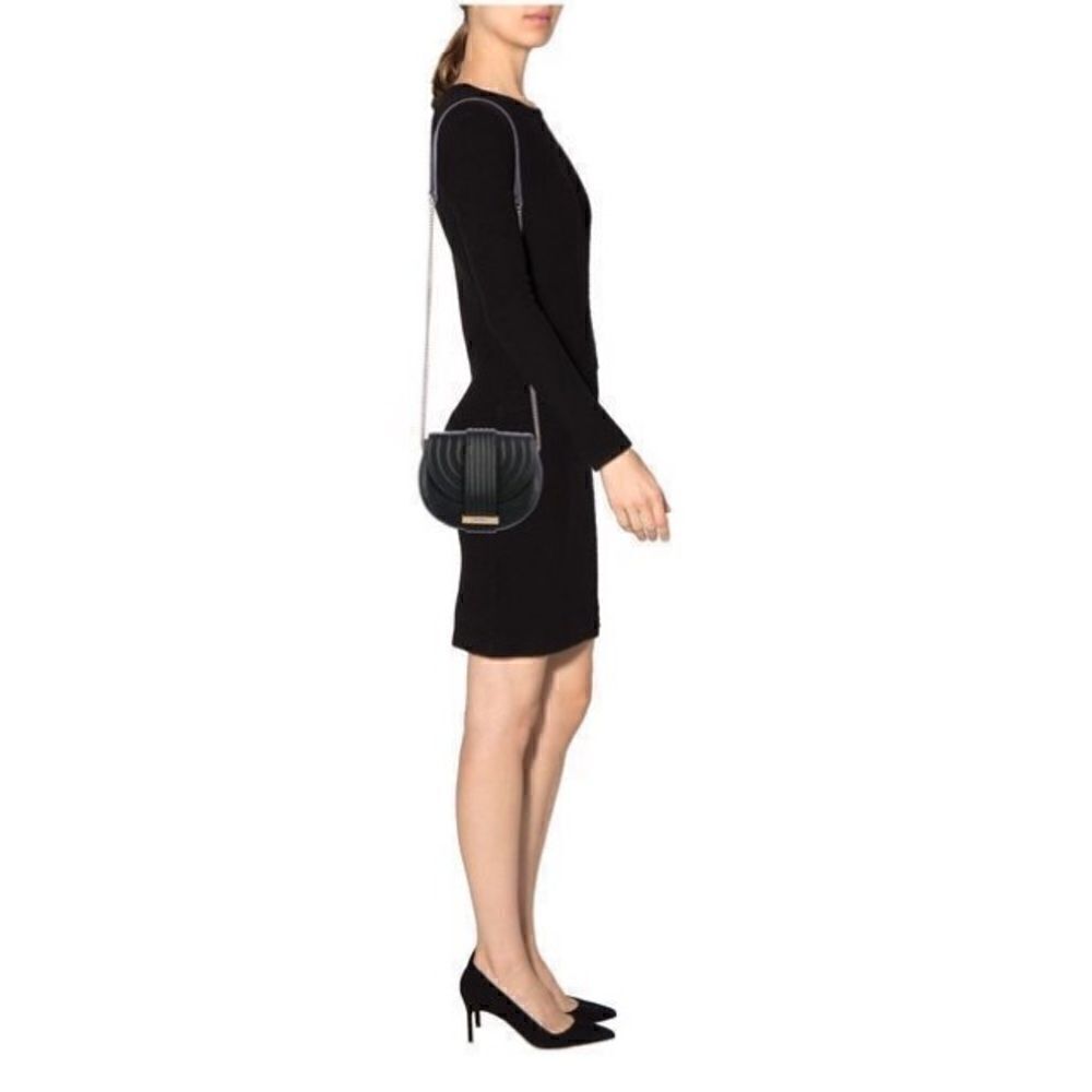 SALVATORE FERRAGAMO Women’s Rosette Leather Chain Crossbody Bag Black, NWT - Picture 11 of 11